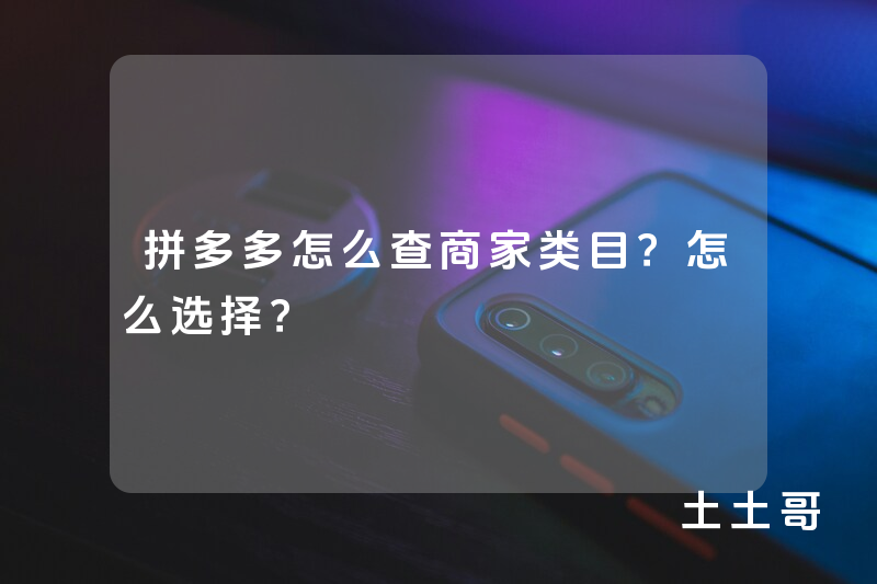 拼多多怎么查商家类目?怎么选择? 拼多多怎么查商家类目?怎么选择?