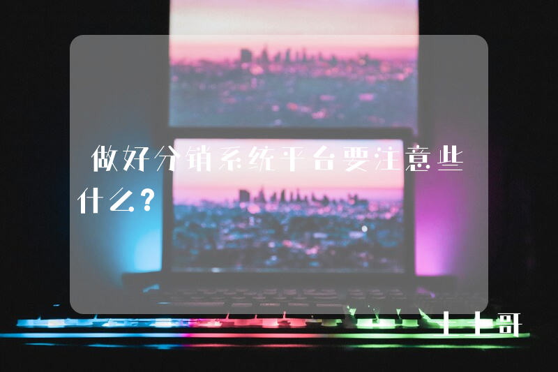 做好分销系统平台要注意些什么? 做好分销系统平台要注意些什么?