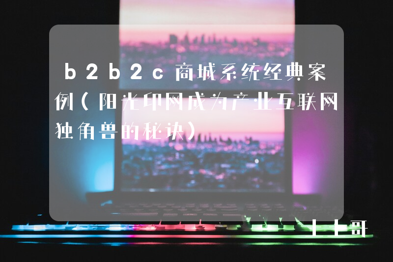 b2b2c商城系统经典案例(阳光印网成为产业互联网独角兽的秘诀) b2b2c商城系统经典案例(阳光印网成为产业互联网独角兽的秘诀)