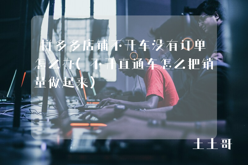 拼多多店铺不开车没有订单怎么办(不开直通车怎么把销量做起来) 拼多多店铺不开车没有订单怎么办(不开直通车怎么把销量做起来)