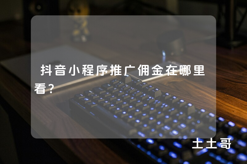 抖音小程序推广佣金在哪里看? 抖音小程序推广佣金在哪里看?